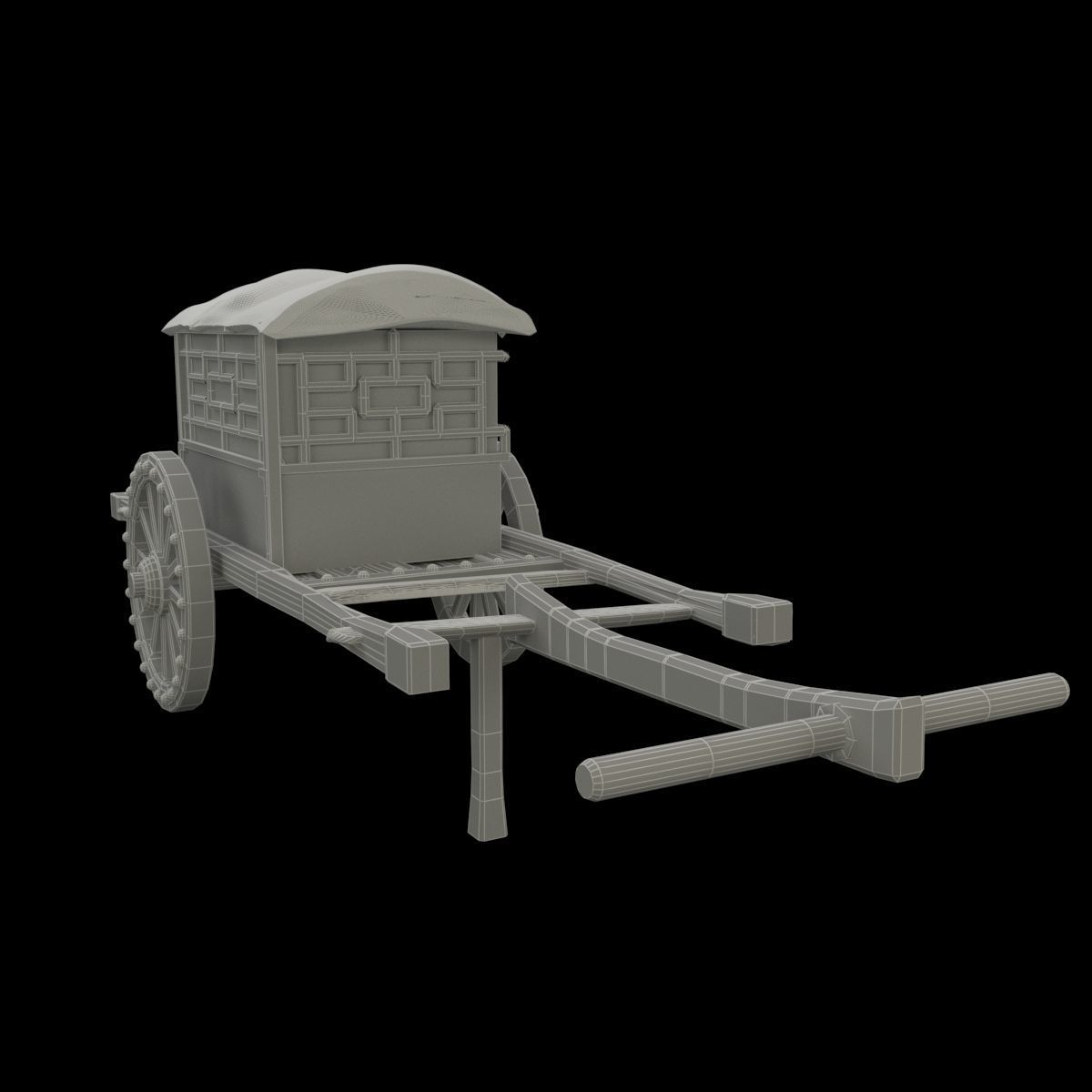 Chinese carriage 3D model_6