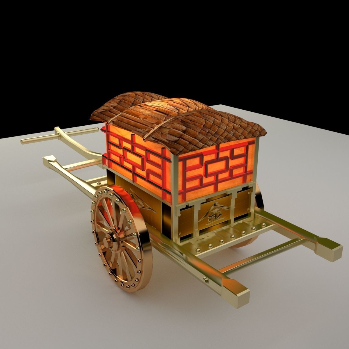 Chinese carriage 3D model_1