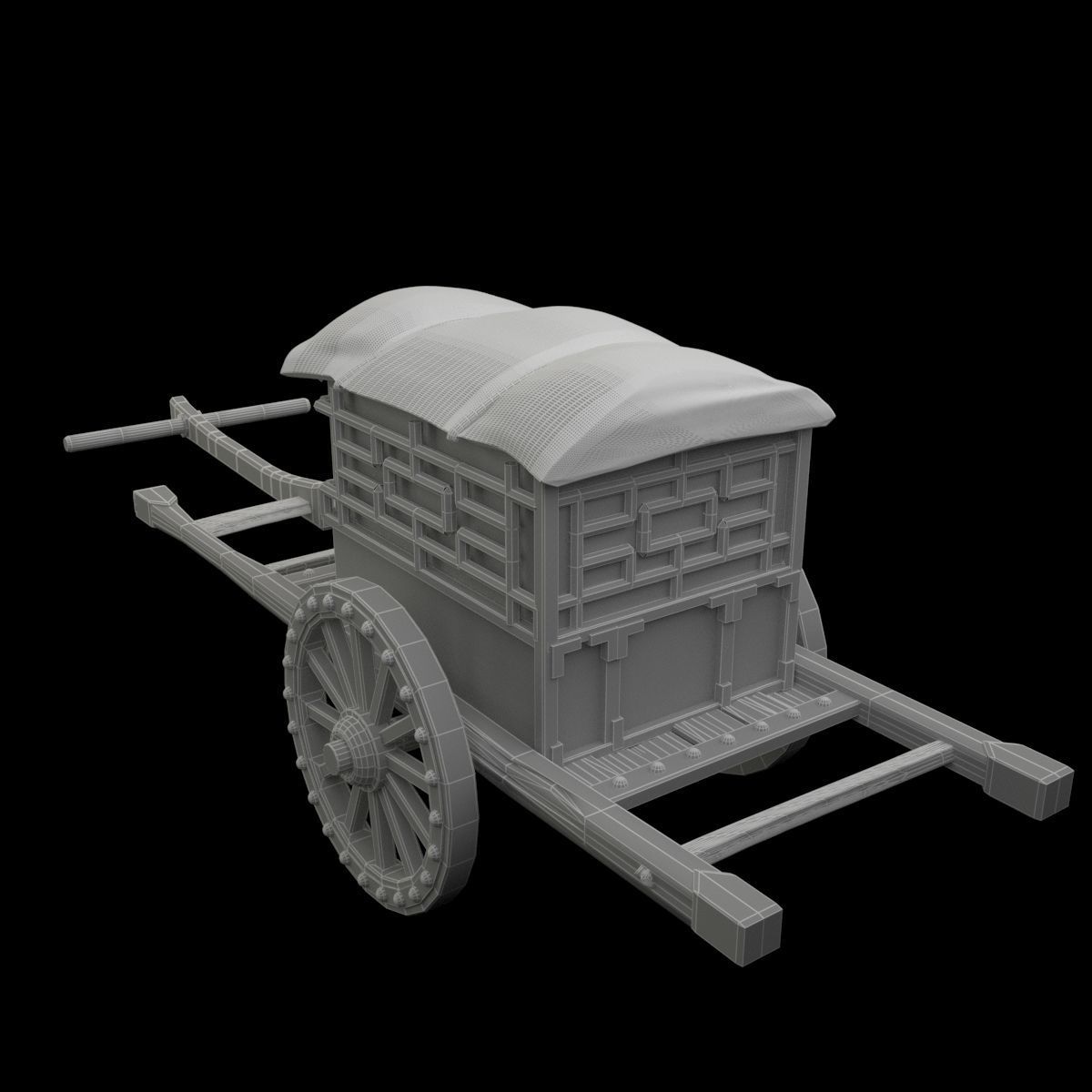 Chinese carriage 3D model_5