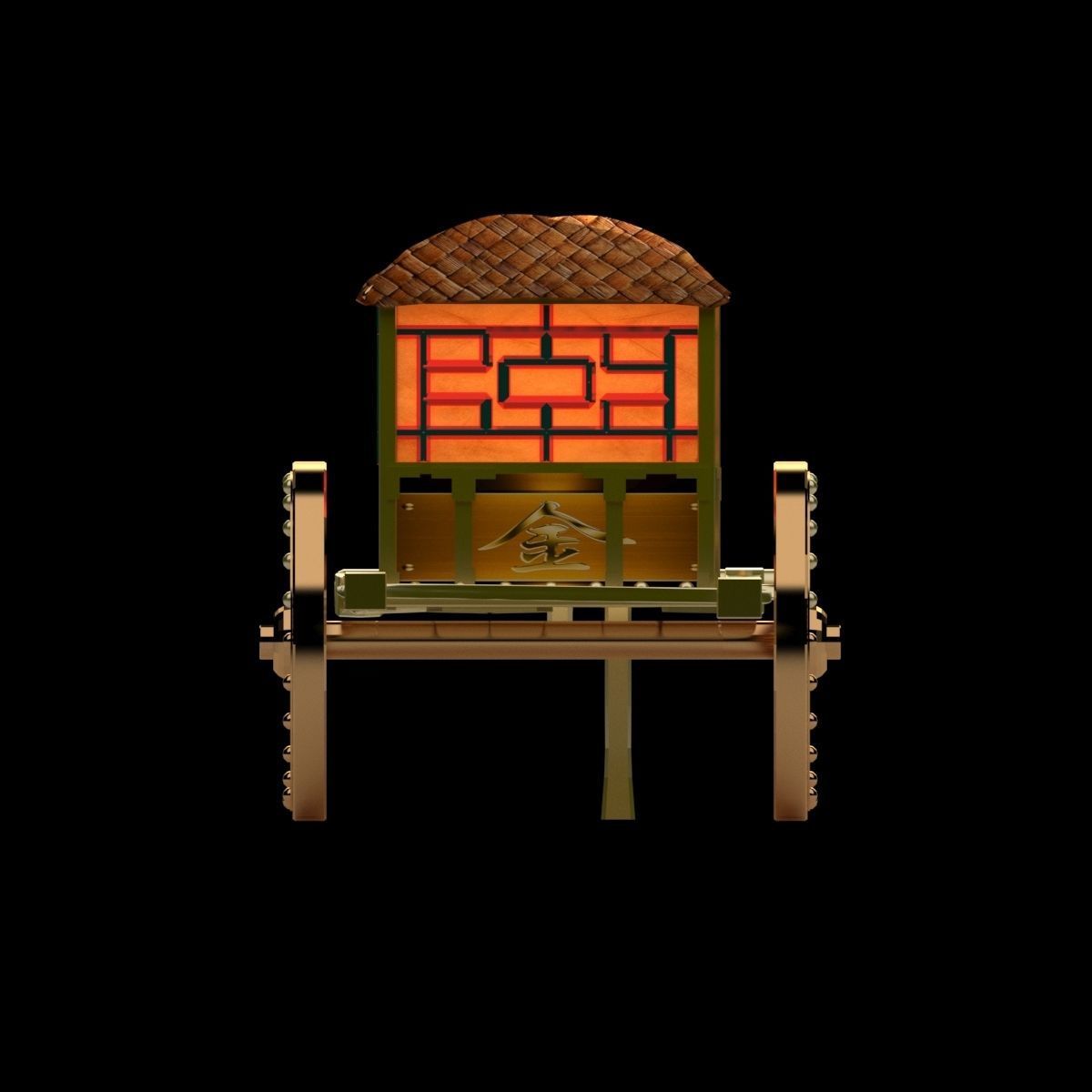 Chinese carriage 3D model_3