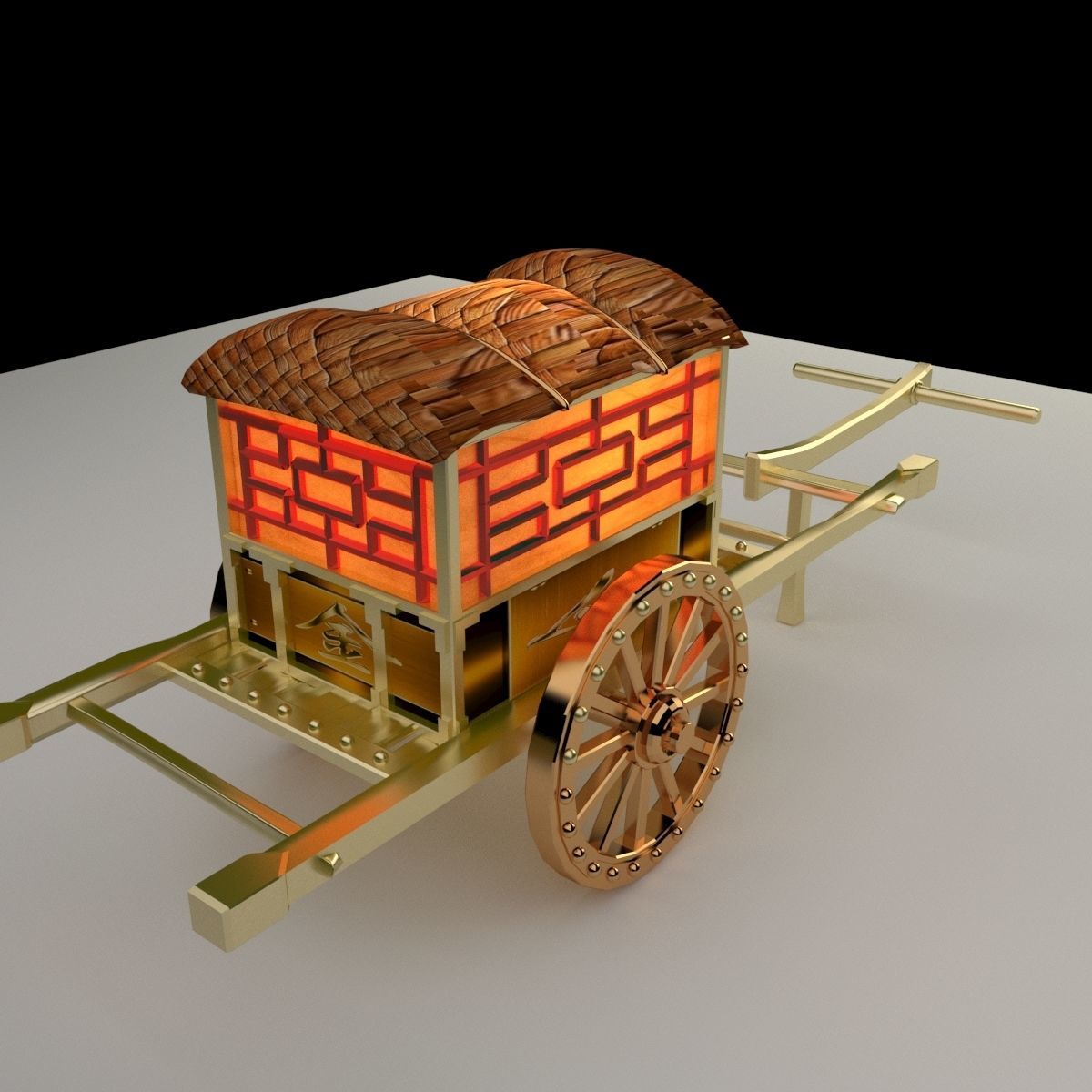 Chinese carriage 3D model_4