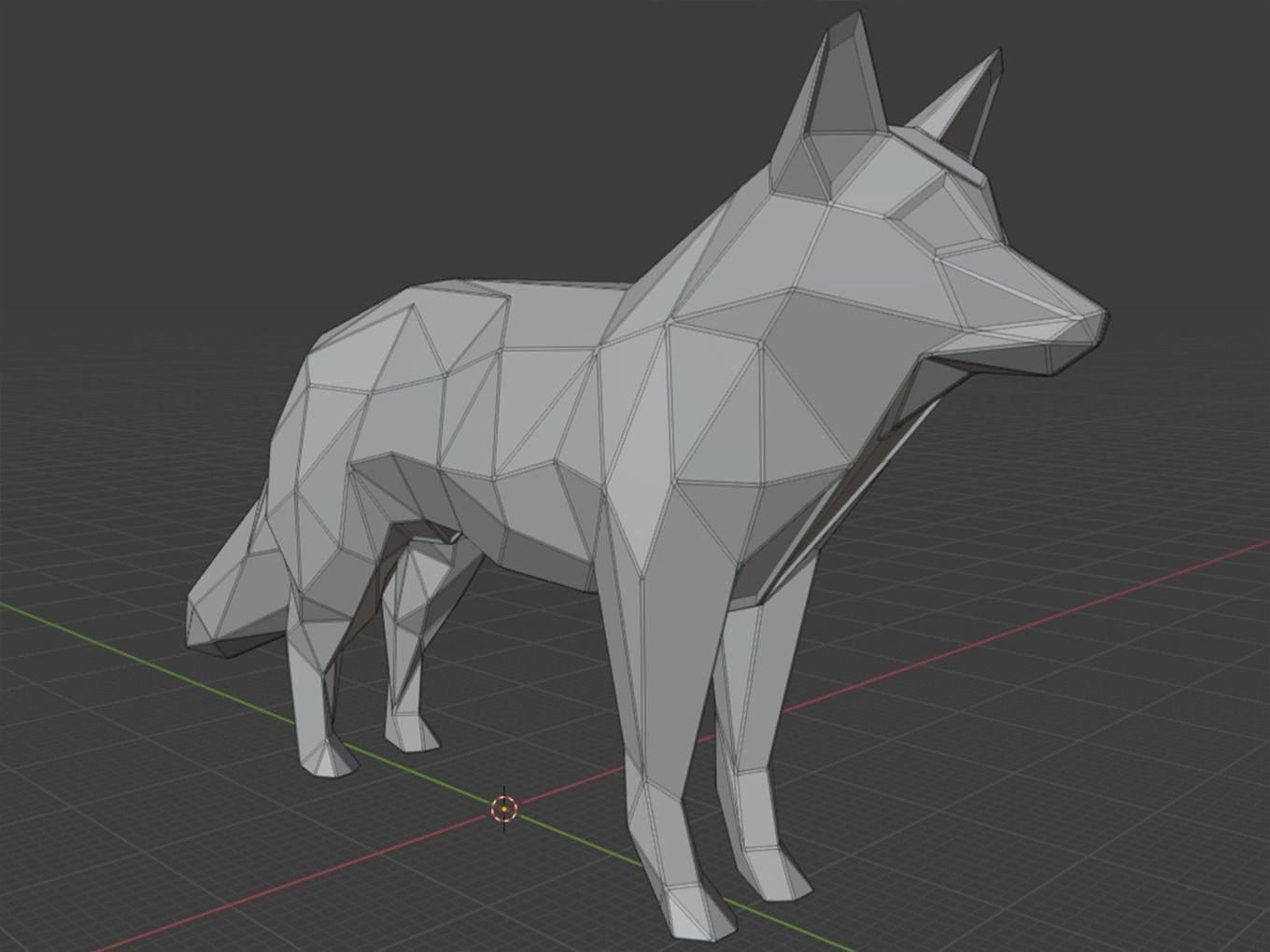 Polygonal Red Fox Parametric 3D print model_11