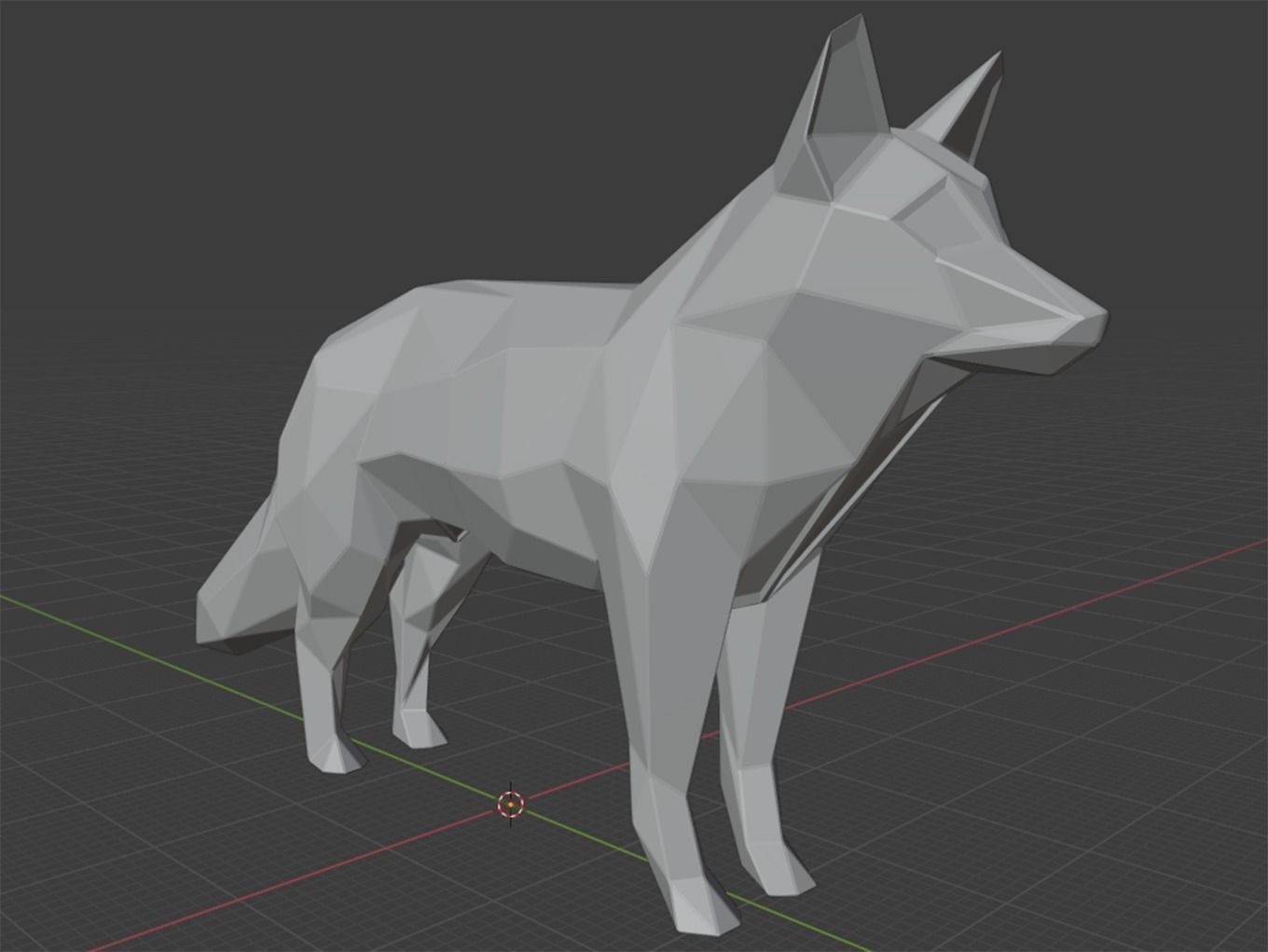 Polygonal Red Fox Parametric 3D print model_10