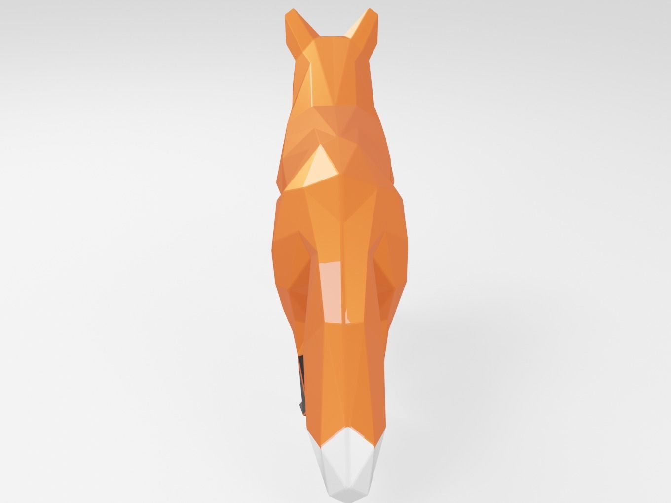 Polygonal Red Fox Parametric 3D print model_7