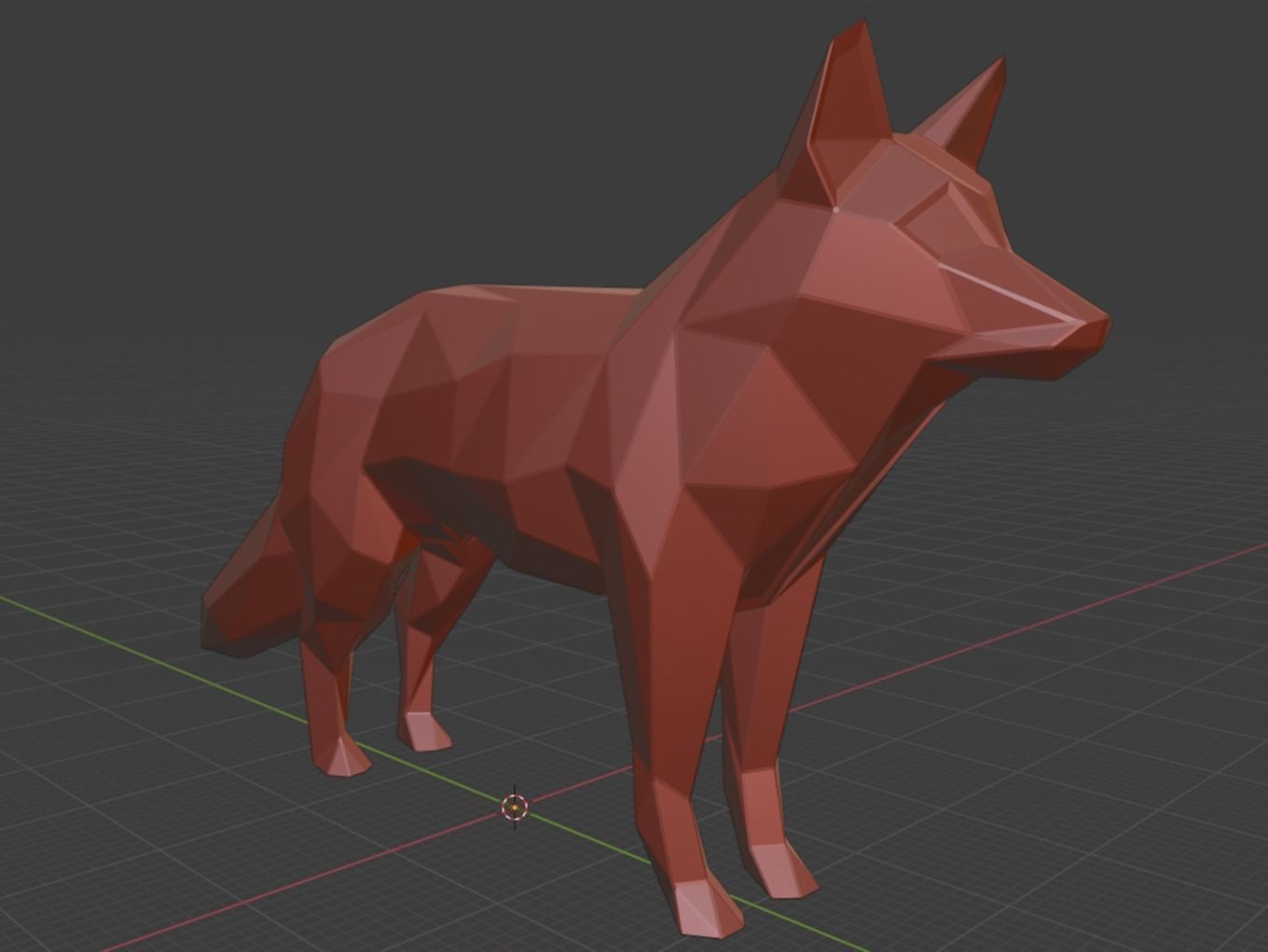 Polygonal Red Fox Parametric 3D print model_13