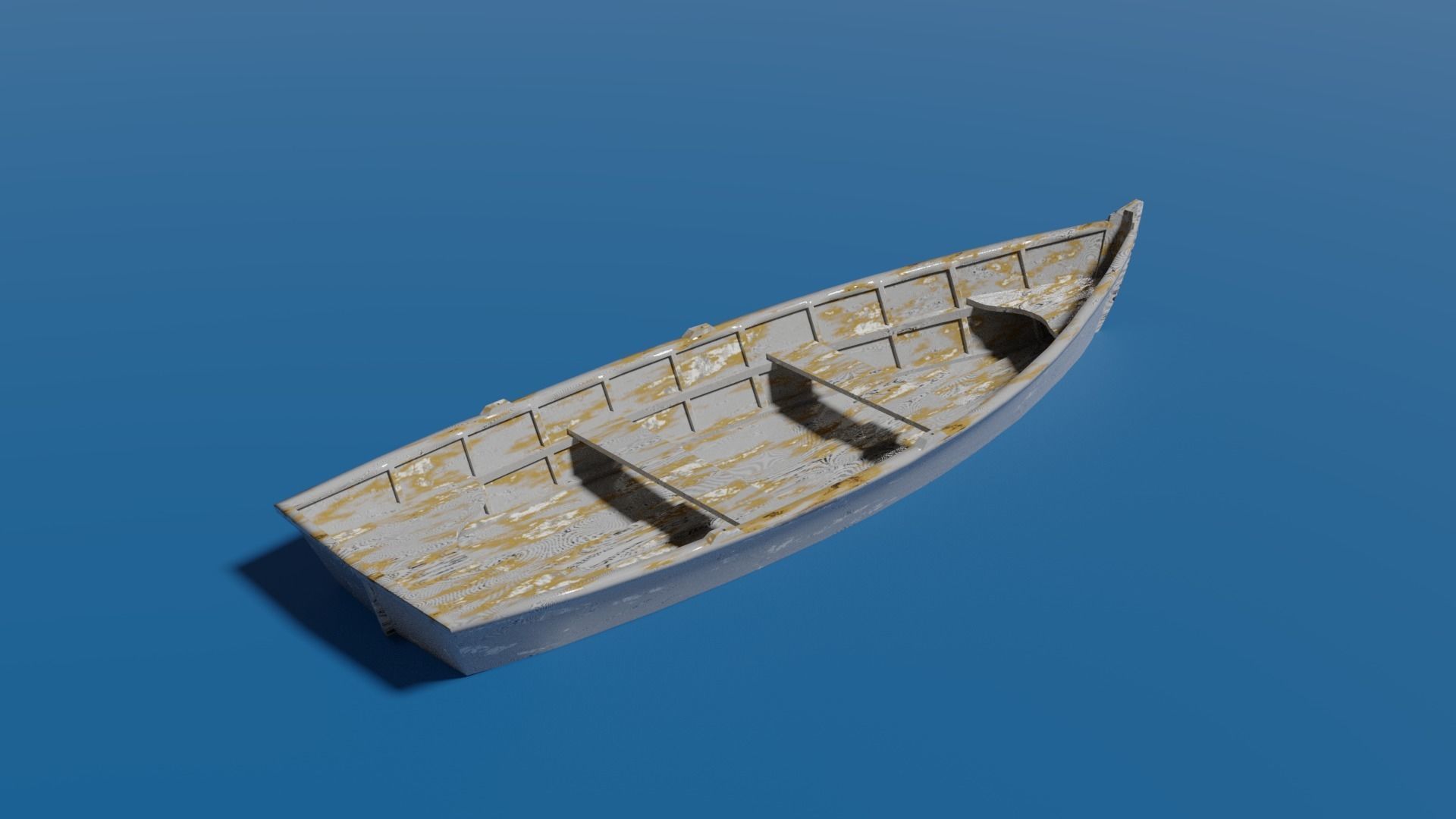 Wooden Dinghy Low-poly 3D model_5