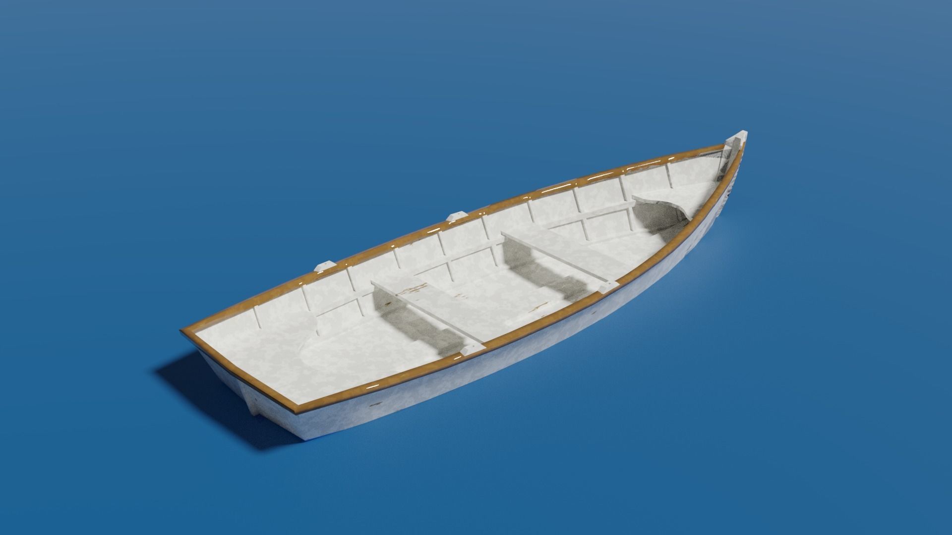 Wooden Dinghy Low-poly 3D model_3