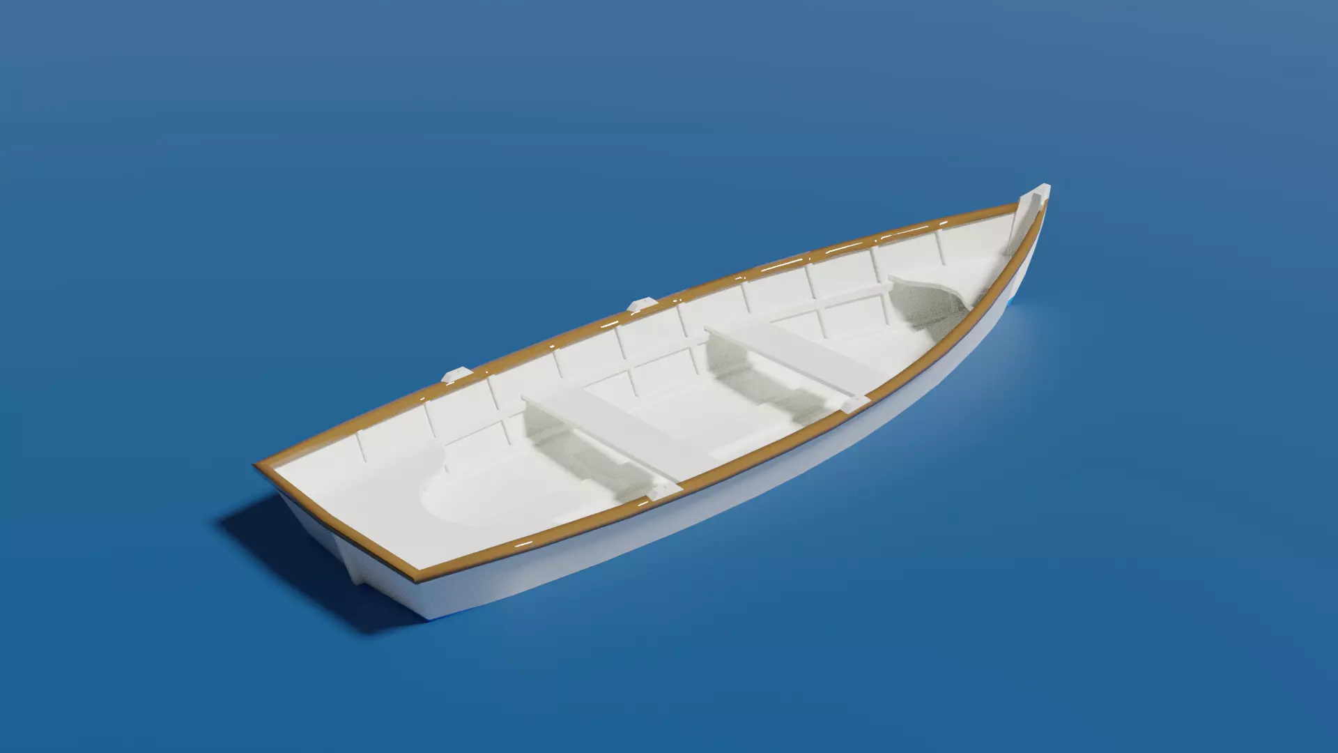 Wooden Dinghy Low-poly 3D model_0