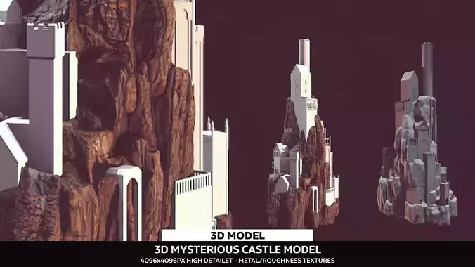 Mysterious Castle Low-poly 3D model