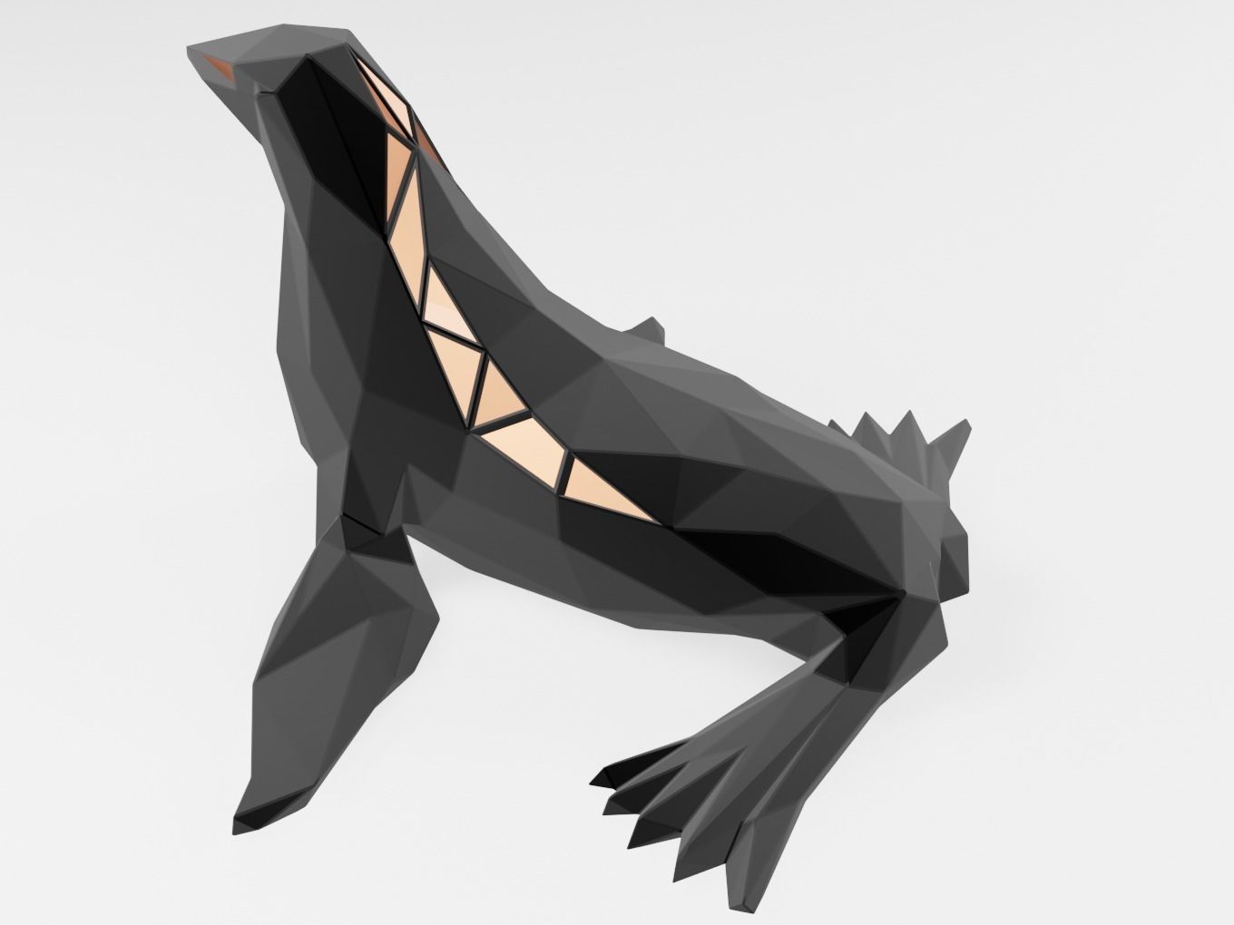 Polygonal Seal Parametric 3D print model_4