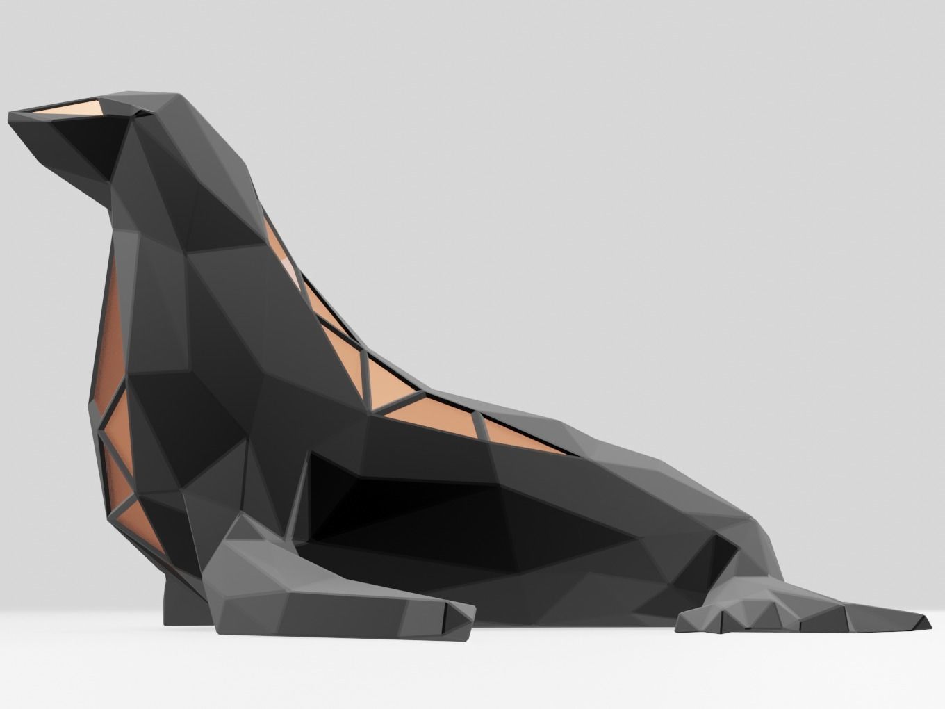 Polygonal Seal Parametric 3D print model_3