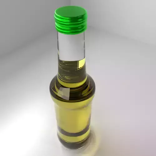 Glass Bottle 18 Green Cap with Liquid