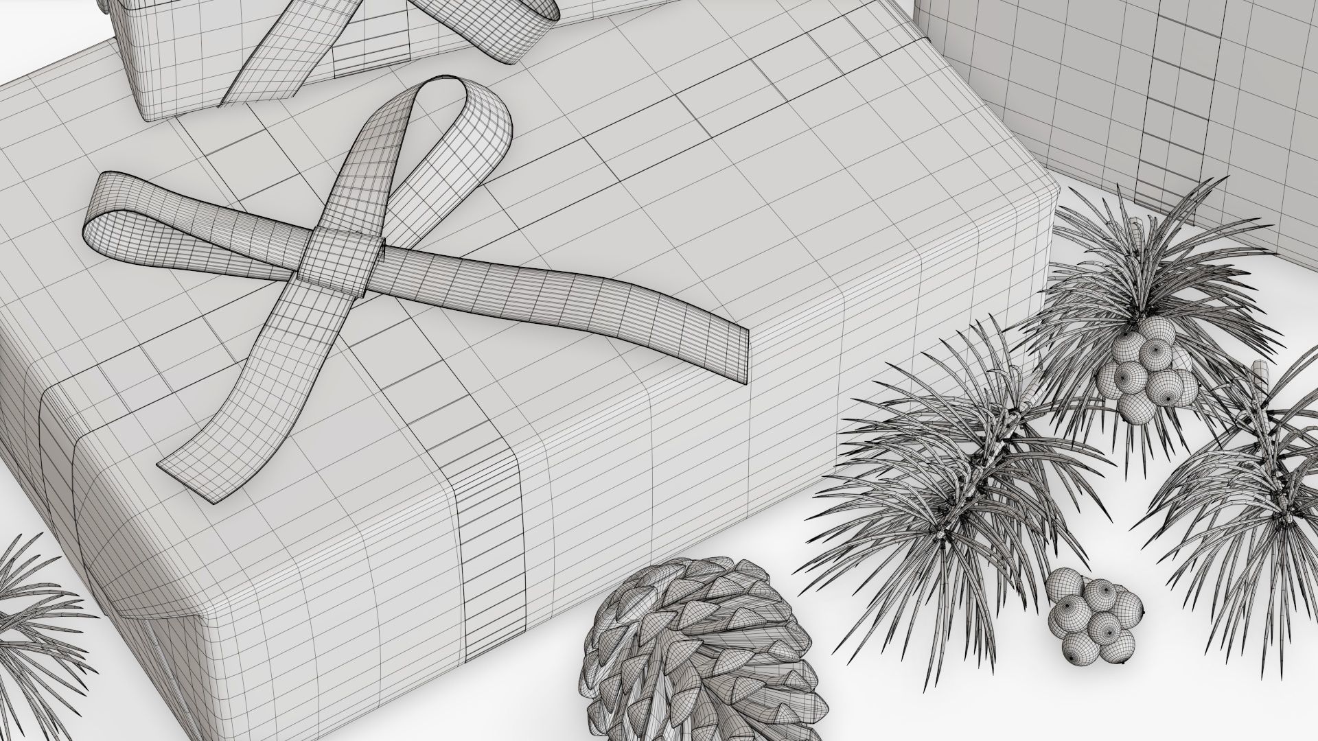 Decorated Christmas gifts 02 3D model_13