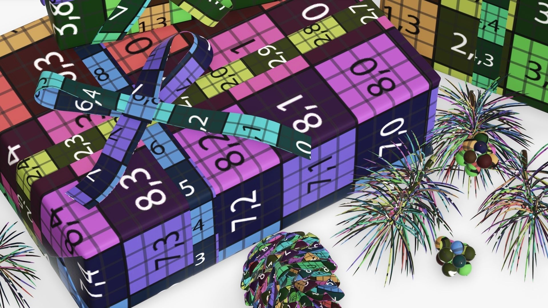 Decorated Christmas gifts 02 3D model_20