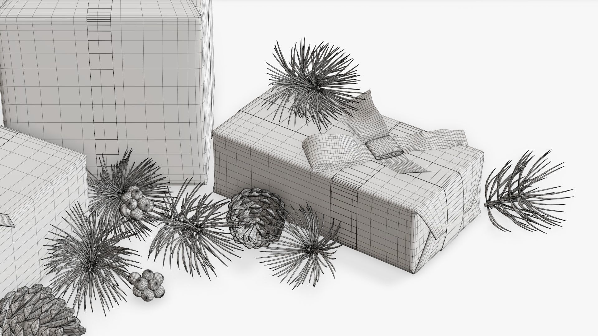 Decorated Christmas gifts 02 3D model_14