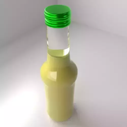 Glass Bottle 18 Green Cap with Liquid 2