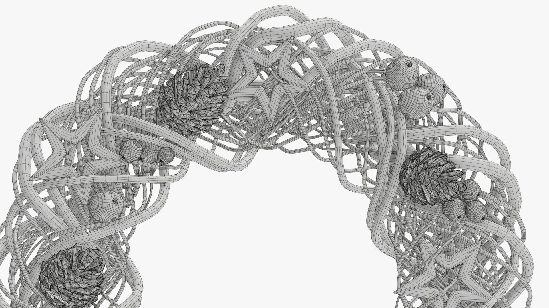 Wreath Christmas 01 3D model_11