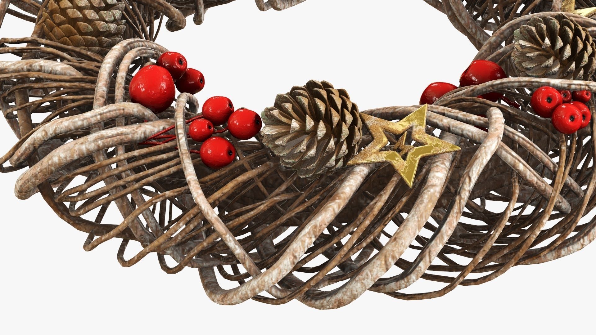 Wreath Christmas 01 3D model_4