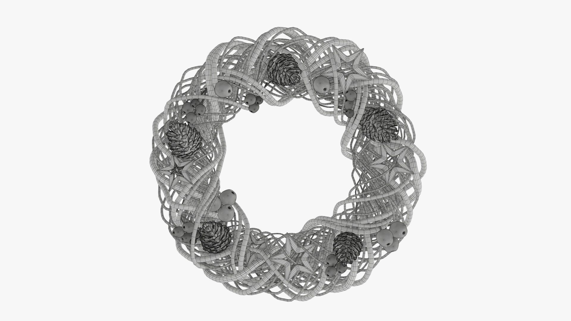 Wreath Christmas 01 3D model_6
