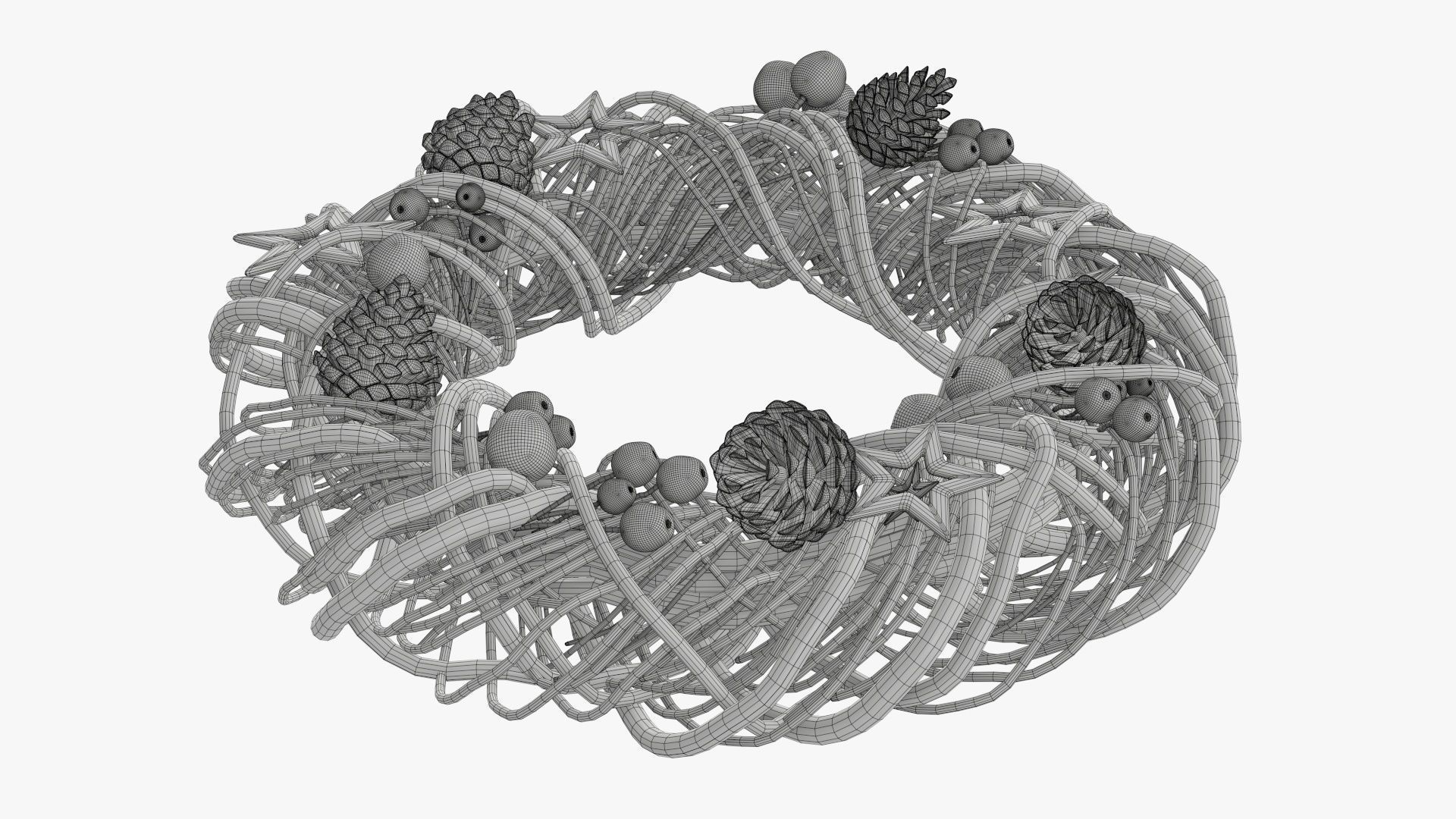 Wreath Christmas 01 3D model_8