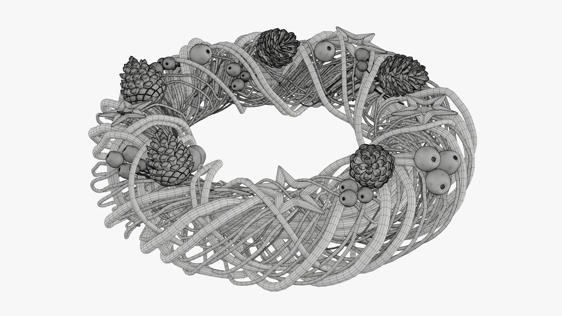 Wreath Christmas 01 3D model_7