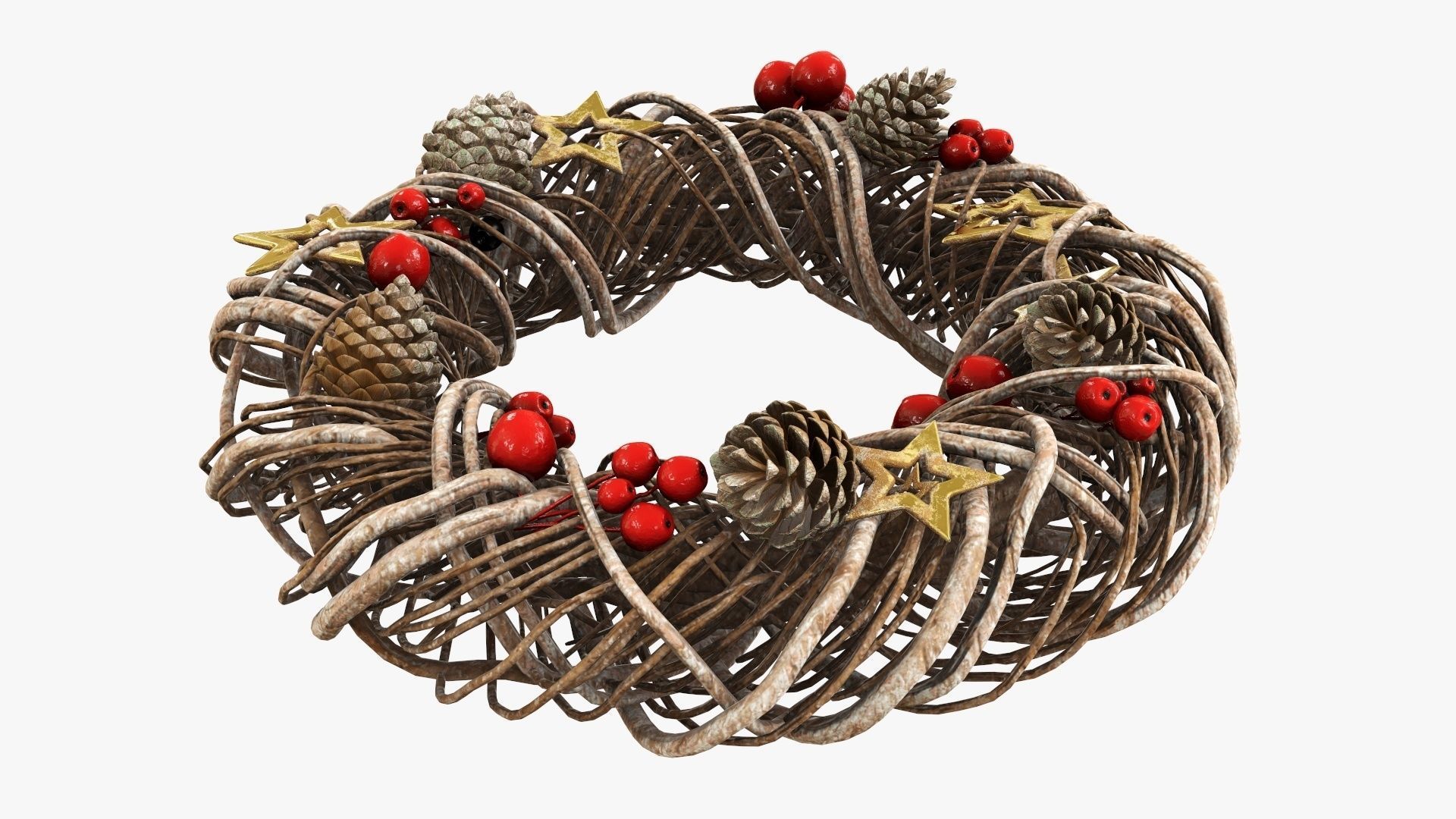 Wreath Christmas 01 3D model_2