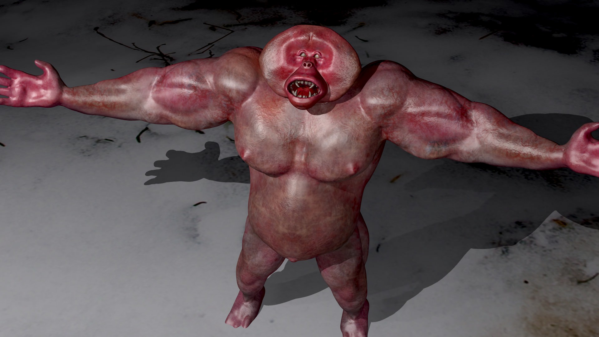 Yeti monster 3D model_9