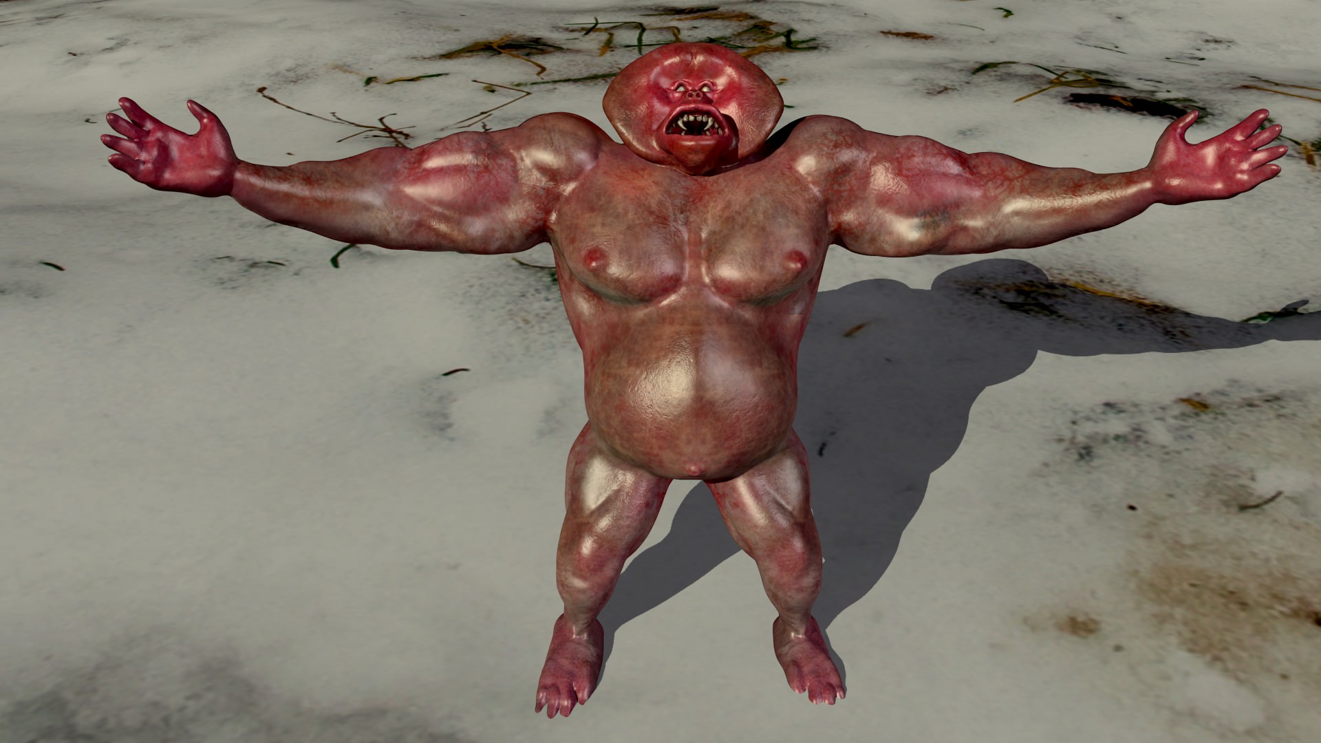 Yeti monster 3D model_7