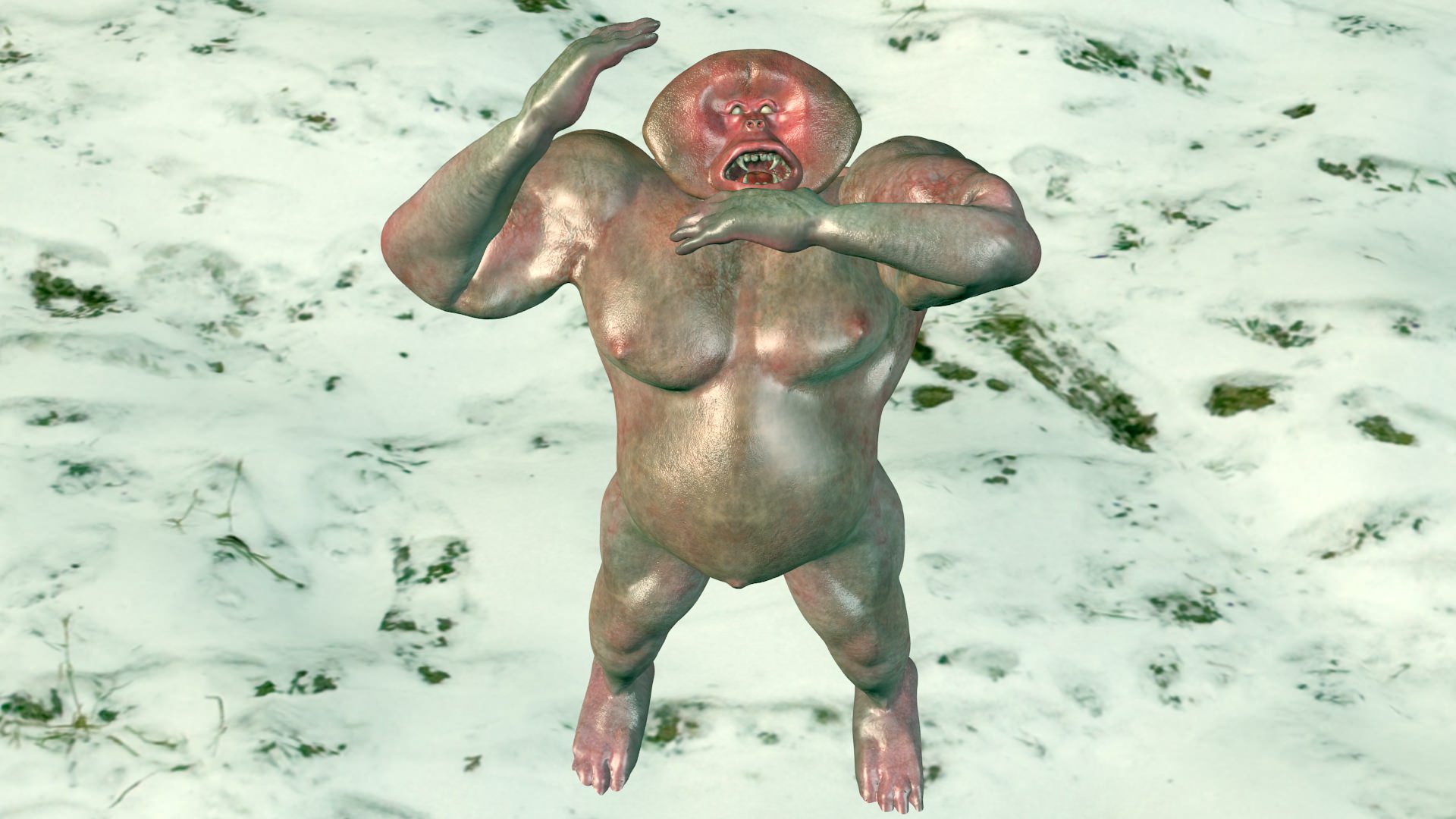 Yeti monster 3D model_1