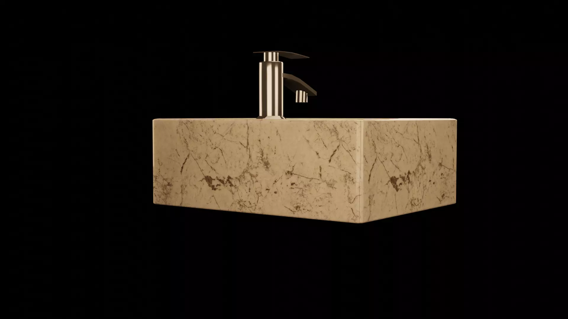 designed marble wash basin Low-poly 3D model