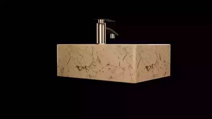 designed marble wash basin Low-poly 3D model