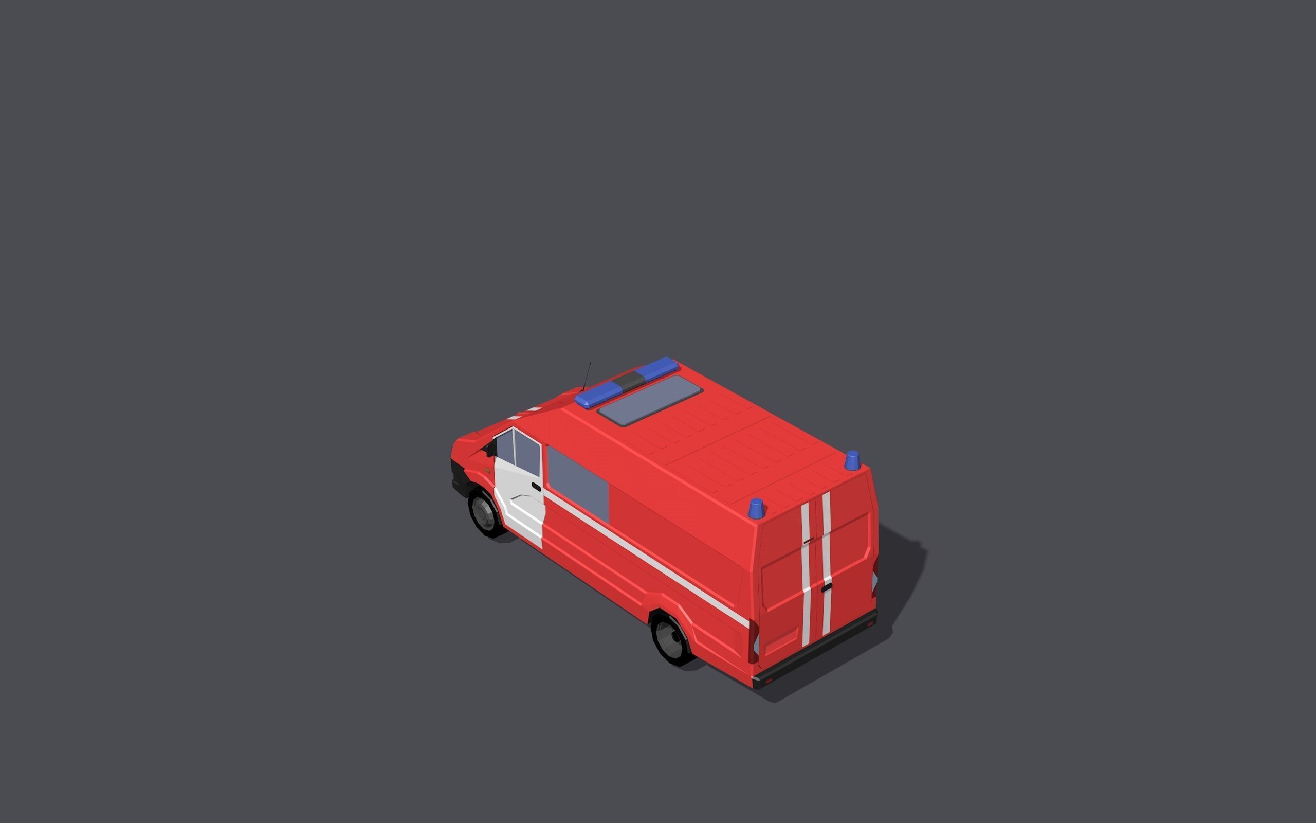 Full set of vehicles Low-poly 3D model_56