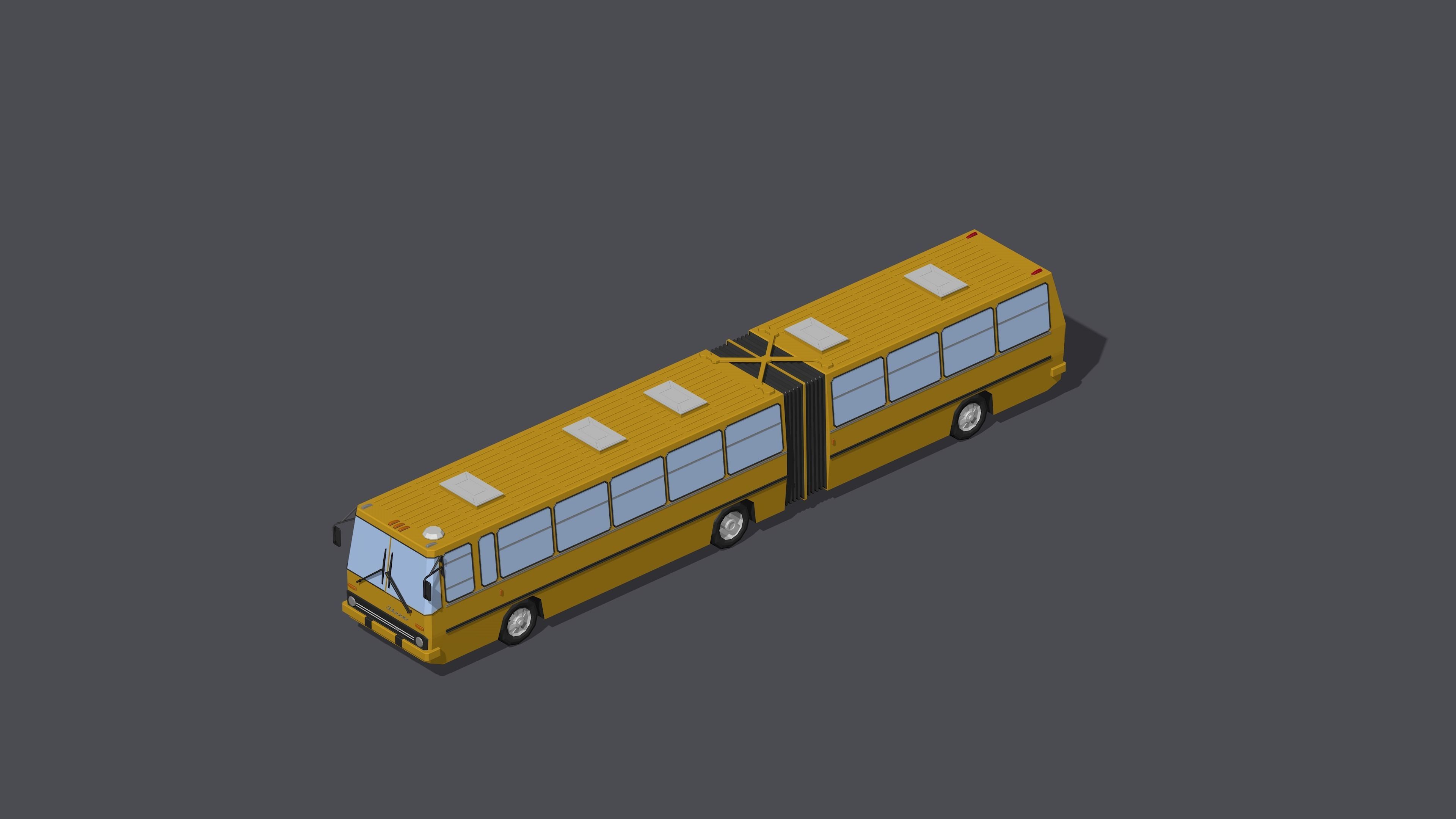 Full set of vehicles Low-poly 3D model_4