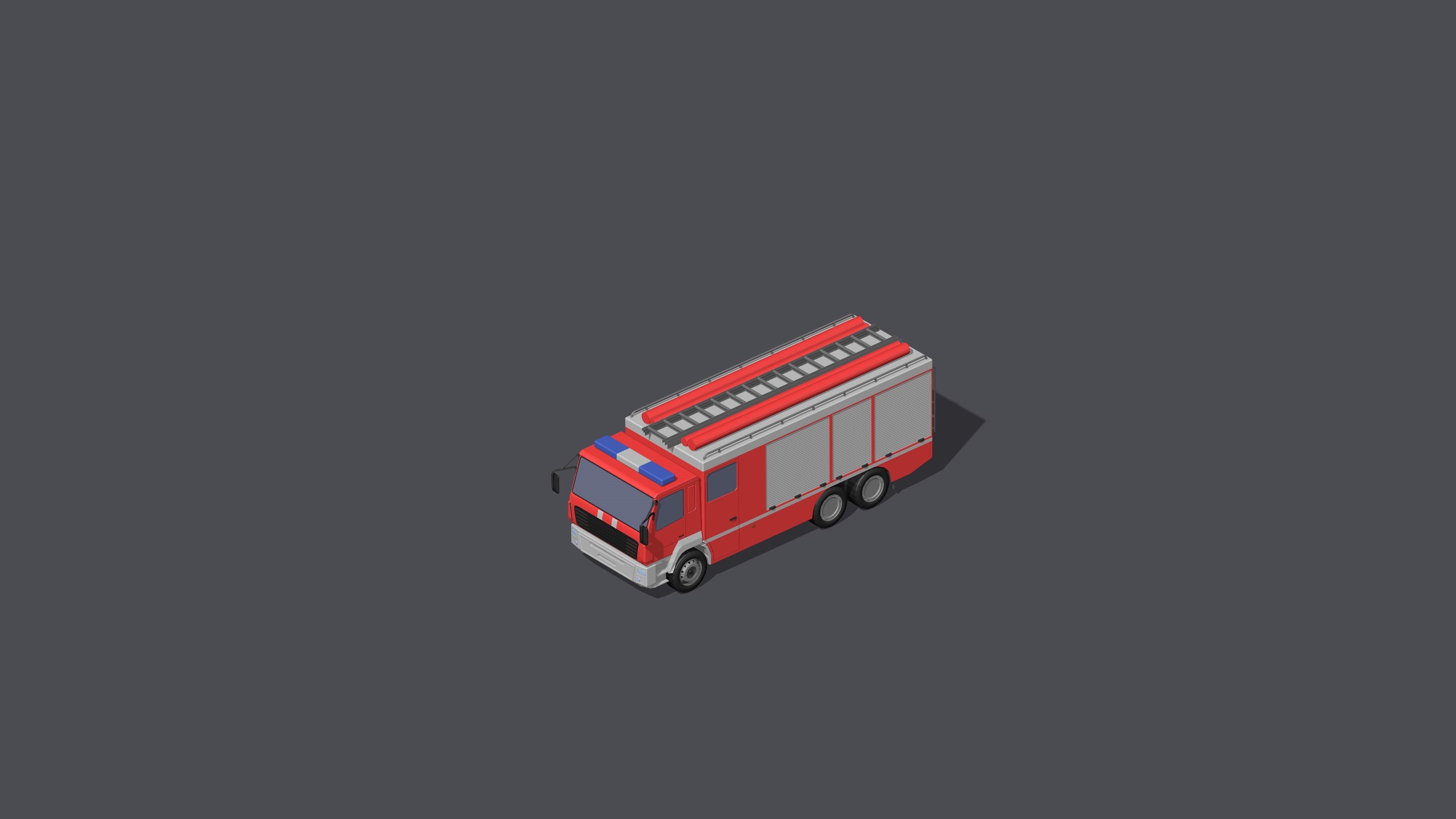Full set of vehicles Low-poly 3D model_43