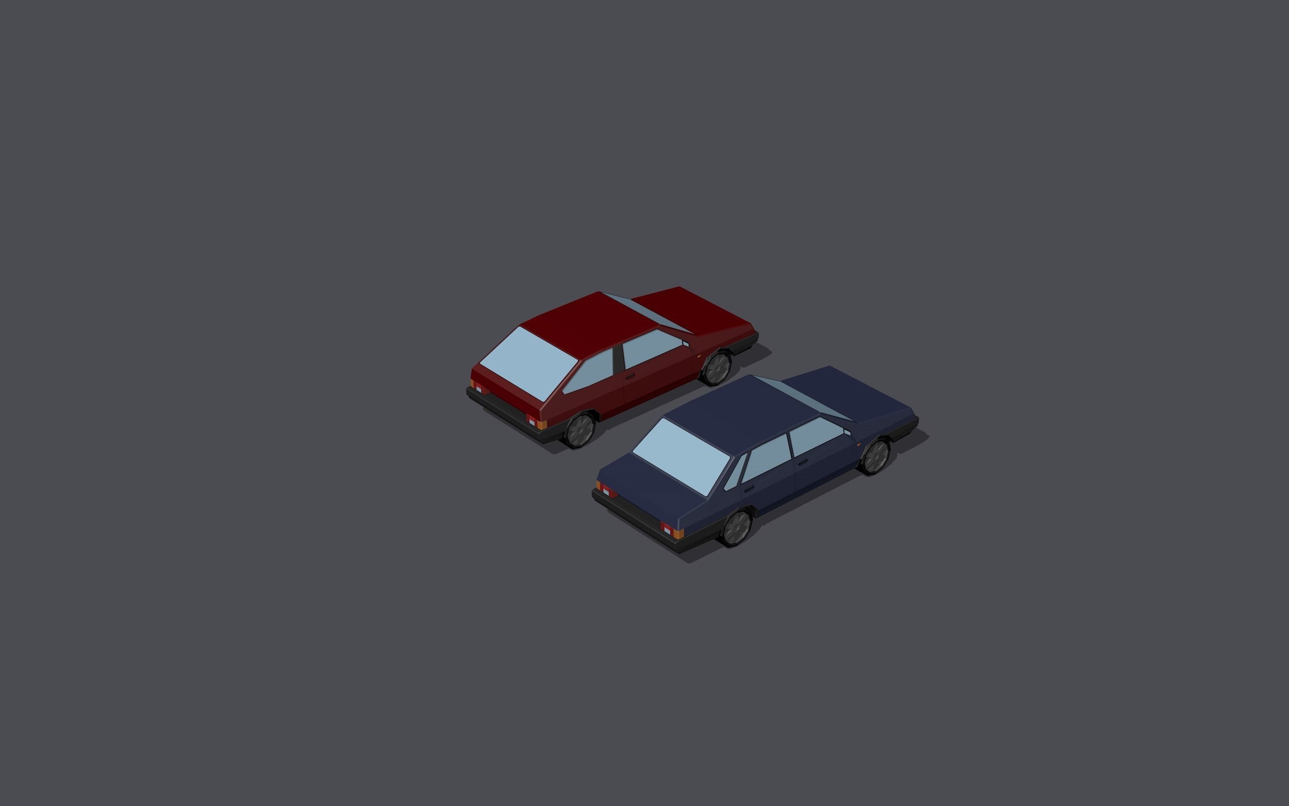 Full set of vehicles Low-poly 3D model_104
