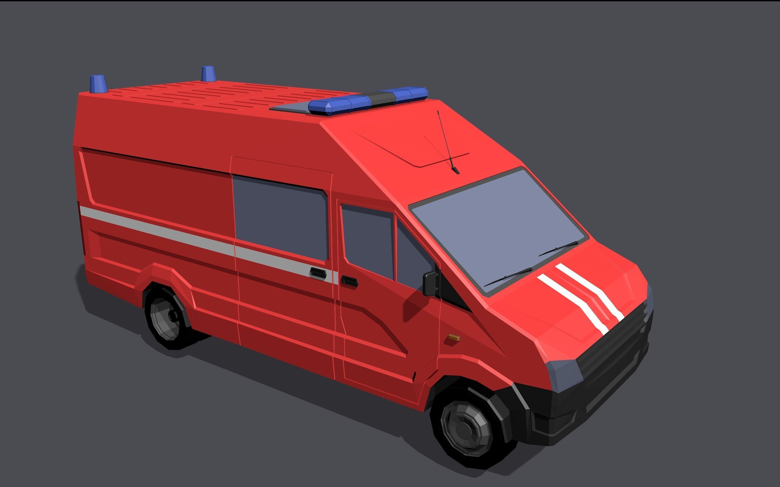 Full set of vehicles Low-poly 3D model_63