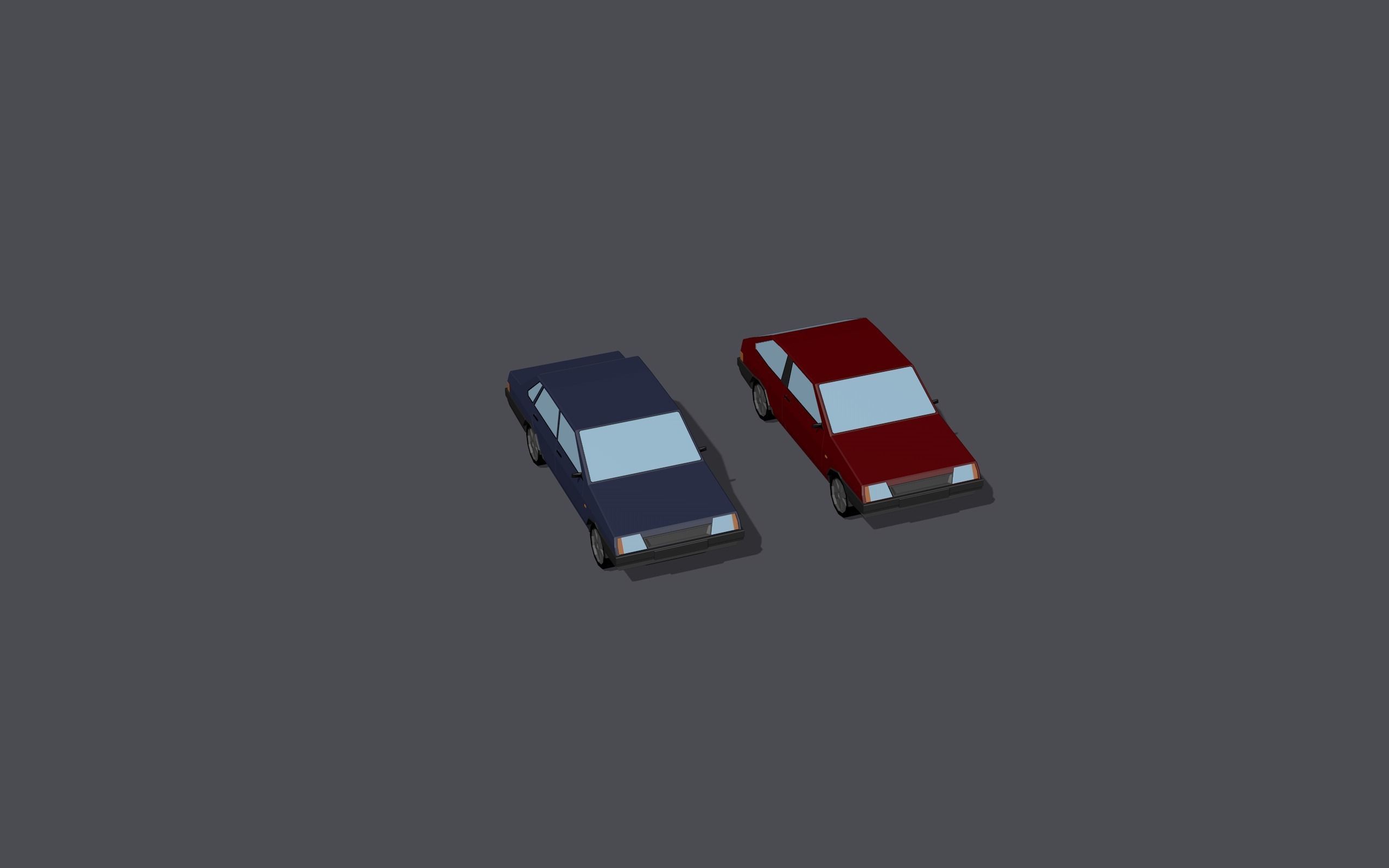 Full set of vehicles Low-poly 3D model_105