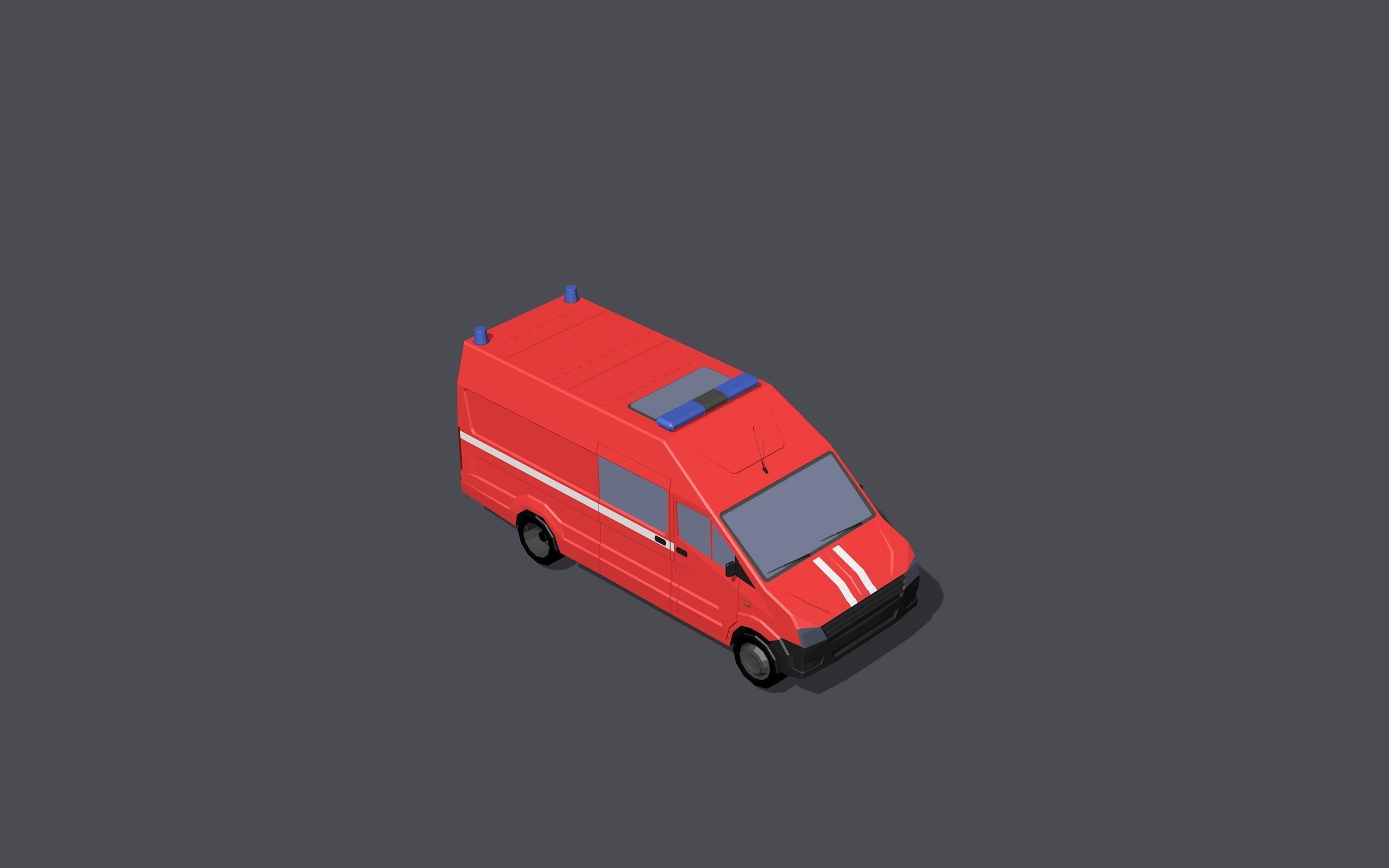 Full set of vehicles Low-poly 3D model_60