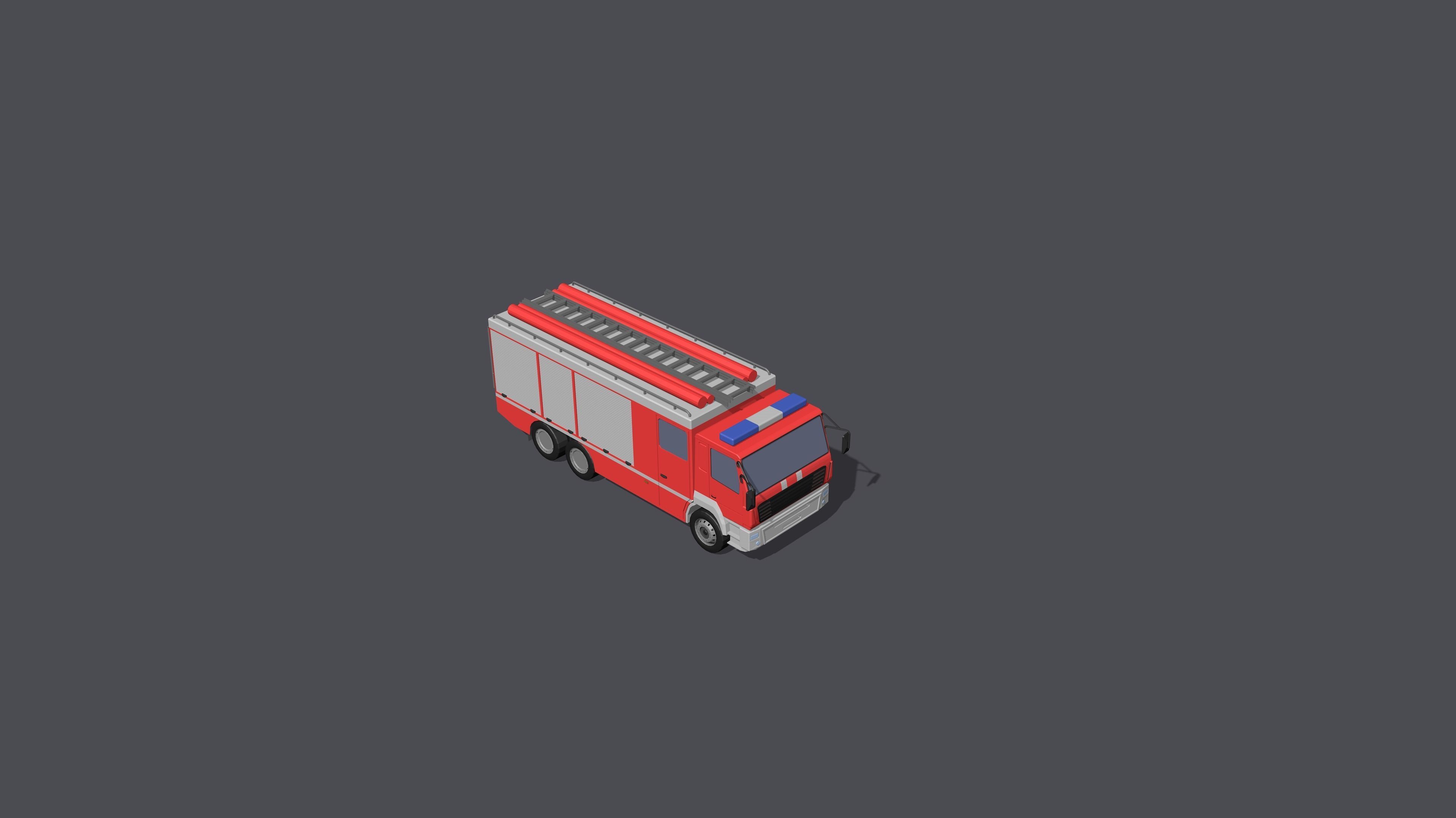 Full set of vehicles Low-poly 3D model_49