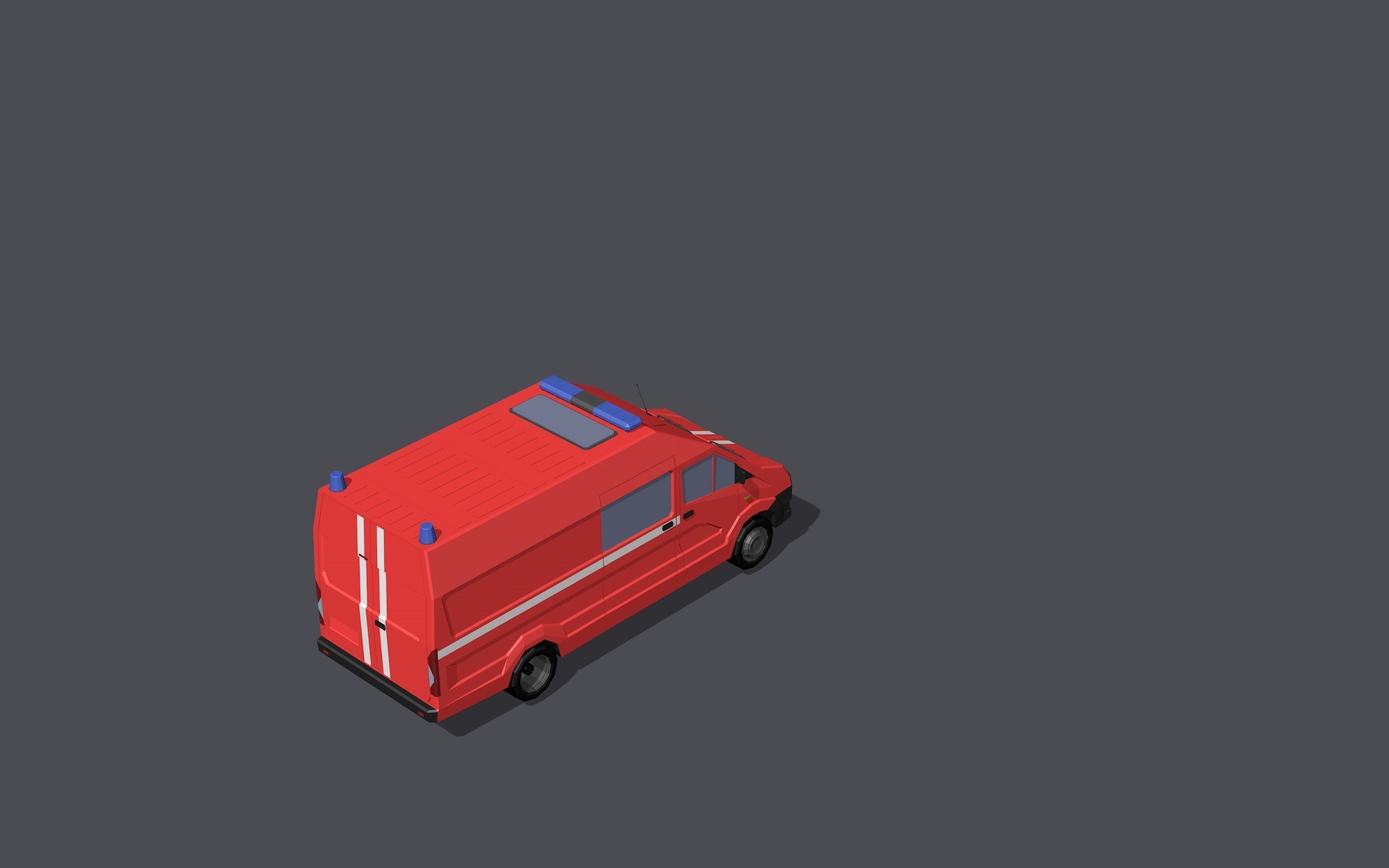 Full set of vehicles Low-poly 3D model_58