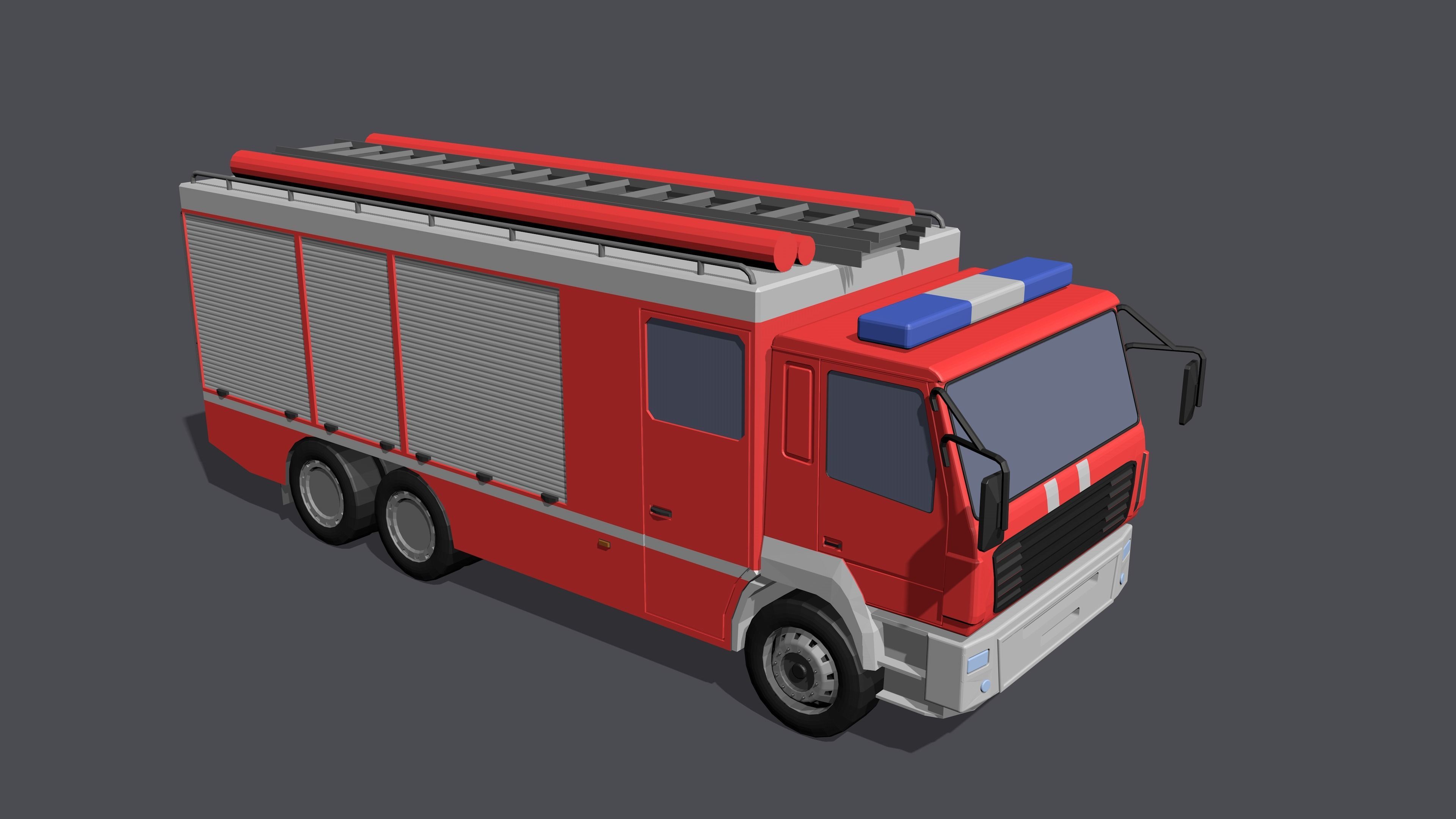 Full set of vehicles Low-poly 3D model_52