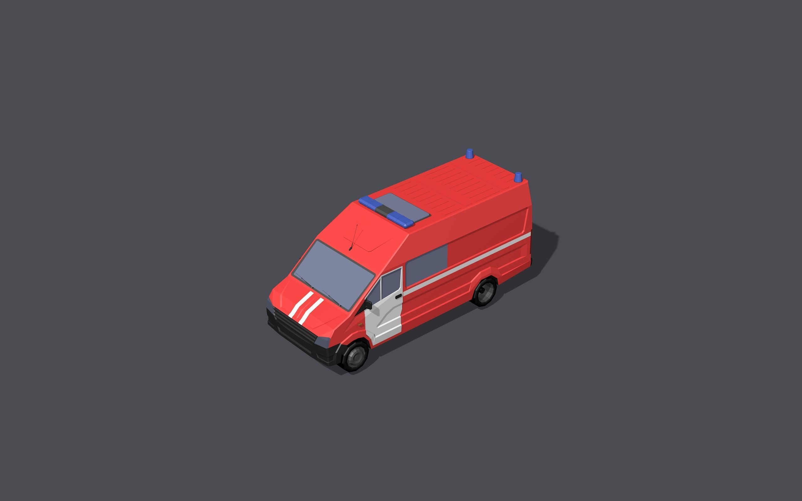 Full set of vehicles Low-poly 3D model_54