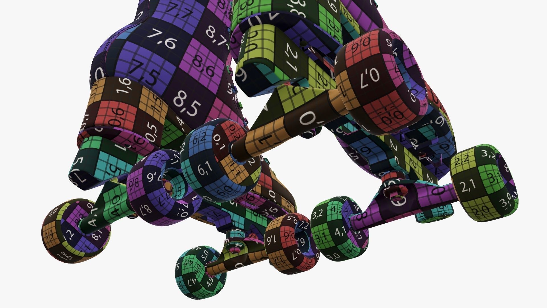 Quad roller skates with boots 3D model_23