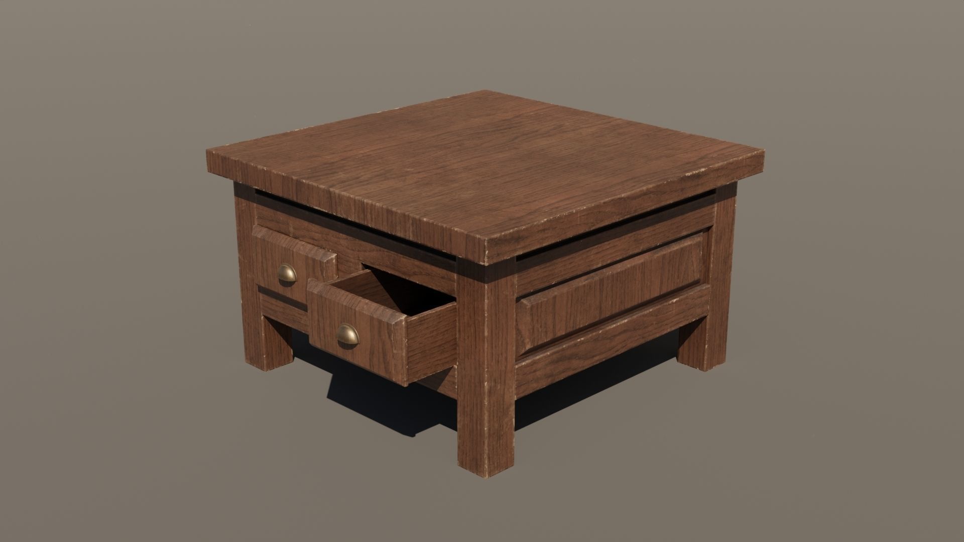 Japanese Table Low-poly 3D model_1
