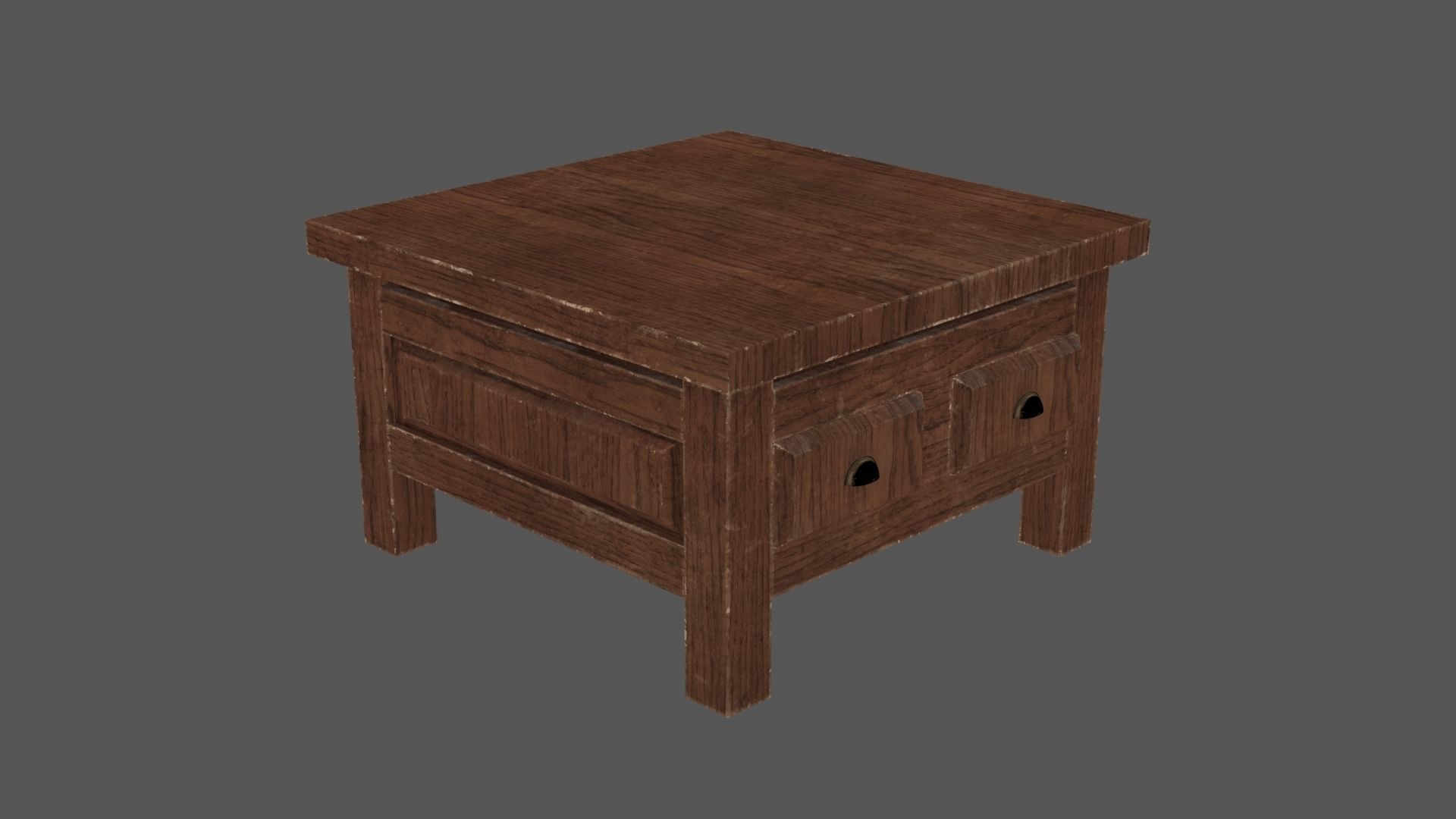 Japanese Table Low-poly 3D model_7