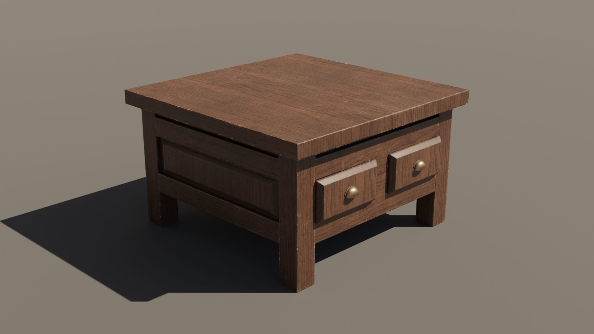 Japanese Table Low-poly 3D model_2