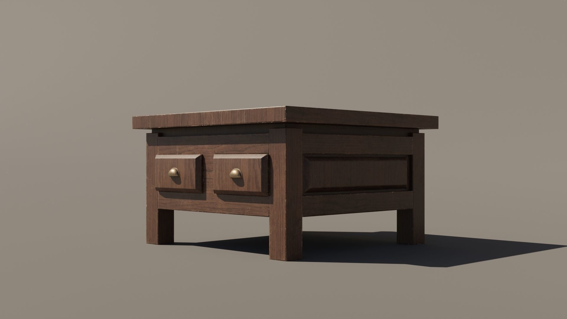 Japanese Table Low-poly 3D model_5
