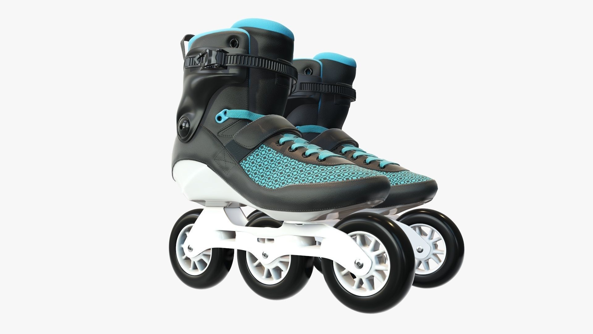 Roller skates inline 3D model_1