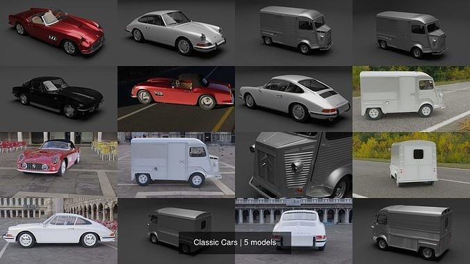 Classic Cars 3D Model Collection