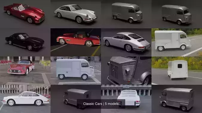 Classic Cars 3D Model Collection